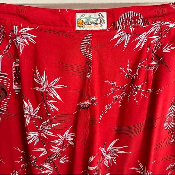Vintage LUCKY BRAND Lucky Beach Red Hula Lounge Pants – Tropical Bamboo Print L - Picture 5 of 13